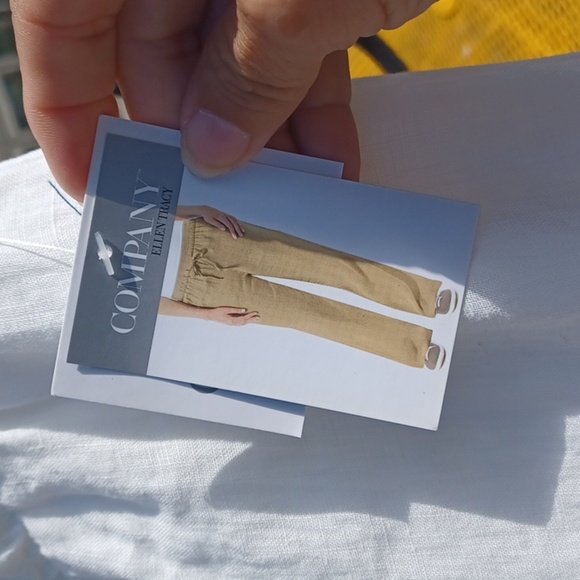 Ellen Tracy Linen pant, color Chalk, sz M - Picture 5 of 8